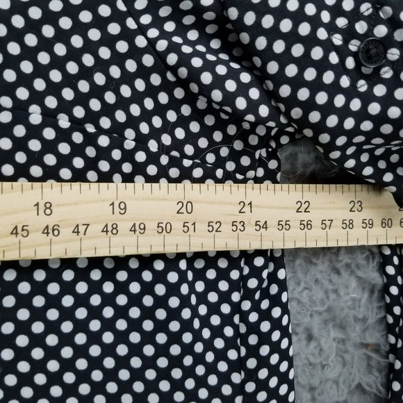 Express Shirt Womens Large Black Polka Dot Long Sleeve Button Up - Picture 8 of 10